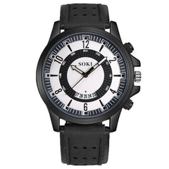 SOKI Men's Watches Fashion Big Dial Calendar Scrub Belt Military Watch Mens relojes hombre 2019 relogios masculinos