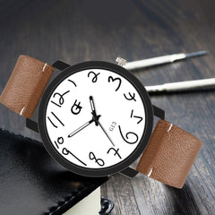 Men's Watch Fashion High-End Quartz Letter Leather Pointer Light Series Wristwatch Mens Reloj Hombre 2019 erkek kol saati