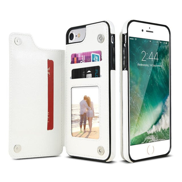 Retro PU Leather Case For iPhone X 6 6s 7 8 Plus XS 5S SE Multi Card Holders Phone Cases For iPhone XS Max XR 10 Cover