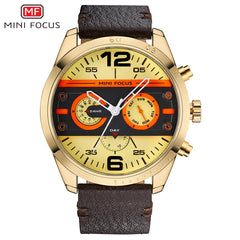MINIFOCUS Man Watch 2019 Leather Military Men's Watch For Men Luxury Casual Mens Watches Quartz Top Brand Luxury Male Clock Date