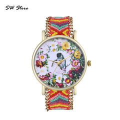 Trendy Bird Language Floral Dial Bright And Interesting Women's Watches High Quality Clock Best Sellers Wristwatch Kadin Saat@50
