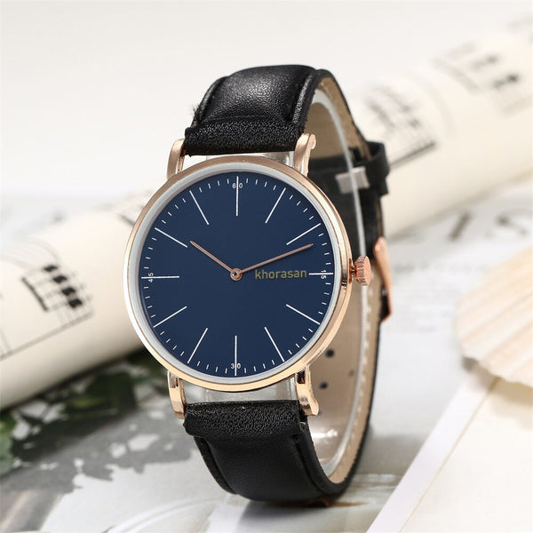 Business Women Watches Bule Dial Ladies Quartz Wristwatch Fashion Leather Strap Simple Clock Work Meeting Zegarki Damskie@50