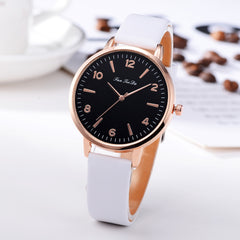 Best Selling Women Watches Black Scale Dial Ladies Simple Quartz Wristwatch Many colours Leather Strap Clock  Zegarki Damski @50