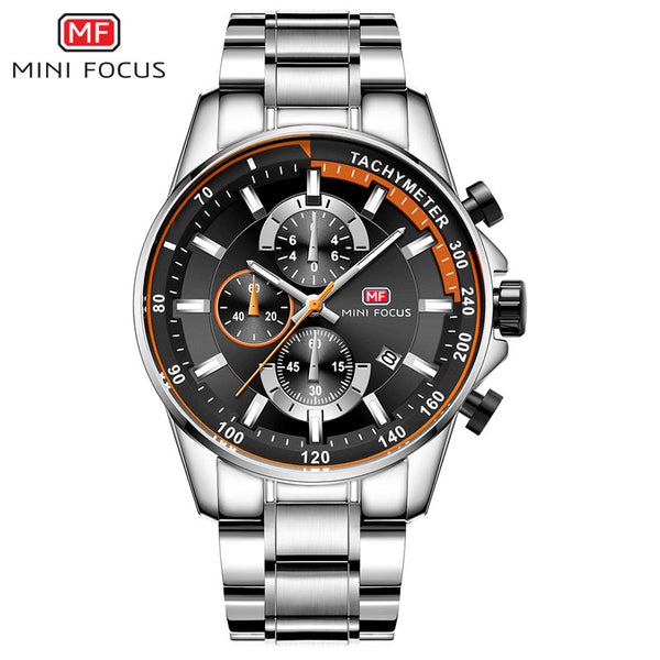 MINI FOCUS Watches Man 2019 Clock Fashion Blue Watch Men Sports Watches Men Luxury Brand Quartz Stainless Steel Strap Calendar