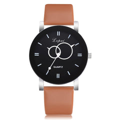Minimalism Watches Women Circle Pattern Dial Ladies Simple Quartz Wristwatch Business Clock Leather Strap Relojes Para Mujer@50
