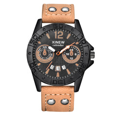 Men's Watch Fashion Leather Stainless Steel Sport Analog Quartz Wristwatch Mens Reloj Hombre 2019 zegarek meski