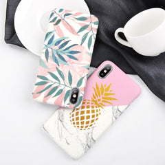 Ultra Thin Leaf Case For iPhone 8 7 6 6S Plus 5 s SE Fitted Cases Green Leaves Phone Cases Hard PC Cover For iphone X Shell Capa