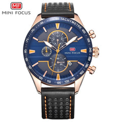 MINIFOCUS Men's Watches Quartz Watches Men Luxury Brand Waterproof Sport Wristwatch Mens Leather Strap Military Watch Male Clock