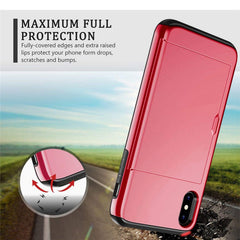 For iphone XS Max Hybrid Armor Slide Card Holder Back Cover For iphone 5 5s SE 6 6S 7 8 Plus X XS XR Shockproof Wallet Case