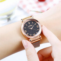 New Classic  Women's Watches  Starry Sky Ladies Quartz Wristwatch Simple Magnetic Buckle Belt Clock Luxury Relogio Feminino@50