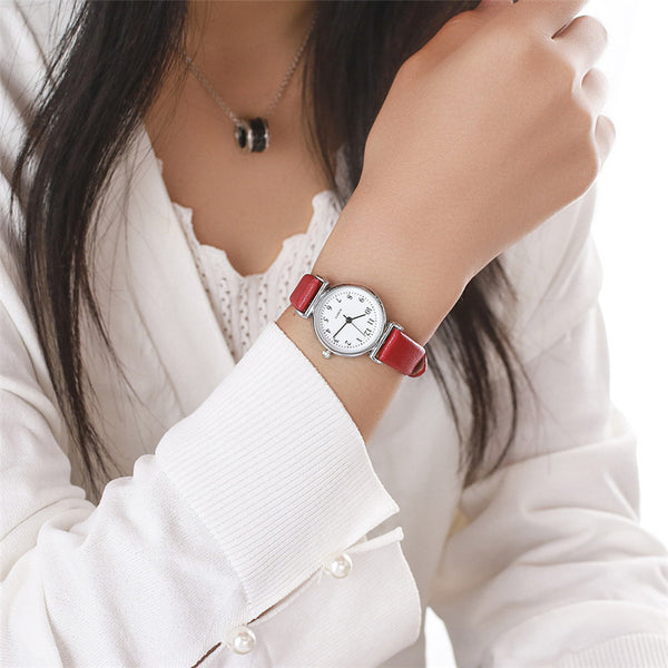 Women Watches  Exquisite Roman Numeral  Dial Ladies  Quartz Wristwatch 5 Color Leather Strap Clock Hot Zegarki Damskie@50