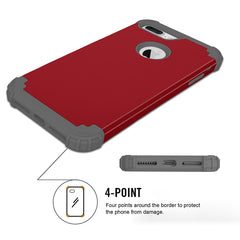 360 Shockproof Armor Phone Cases For iPhone 7 6 6s Plus Case 3 in 1 Hybrid PC + TPU Cover For Samsung Galaxy S8 Plus Screen Film