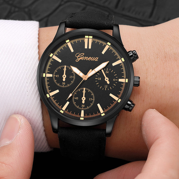DISU Men Wrist Watch Luxury Quartz Military Stainless Steel Dial Leather Band watch man watches mens 2019 relogios masculino