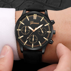 DISU Men Wrist Watch Luxury Quartz Military Stainless Steel Dial Leather Band watch man watches mens 2019 relogios masculino