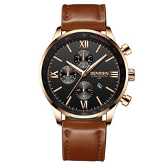 DISU Men Wrist Watch Leather Military Casual Analog Quartz Business watches men wristwatches day date relogios masculino