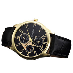 DISU Men Wrist Watch Retro Design Leather Band Analog Alloy wristwatch mens watches mens 2019 relogios masculino