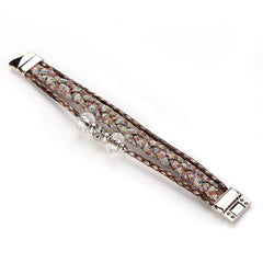 Hot Selling Leather Bracelet Woman High Quality Beading Handmade Rope Wrap Fashion Bracelets Bangles Gift  Brazalete Mujer@50