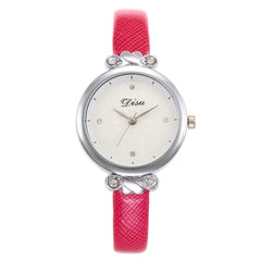 Minimalism Women's Watches Good Dial  Business Ladies Quartz Wristwatch With Rhinestone Solid Color Leather Strap Clock DISU@50