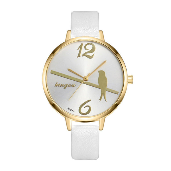 Women's Watches Fashion Geneva Brand Cute Bird Pattern On The Dial Minimalism Wristwatches High Quality Clock Zegarek Damski@50