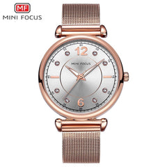 MINIFOCUS Rose Gold Girls Women's Watches Brand Luxury Fashion Ladies Watch Women Waterproof Casual Dress Lady Watch For Woman