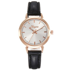 New Women's Watches Scale Rose Gold Shell Disc Fashion Ladies Leather Strap  Simple Clock  Wristwatch Luxury Bayan Kol Saati@50