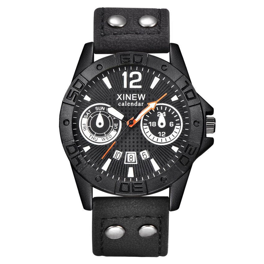 Men's Watch Fashion Leather Stainless Steel Sport Analog Quartz Wristwatch Mens Reloj Hombre 2019 zegarek meski