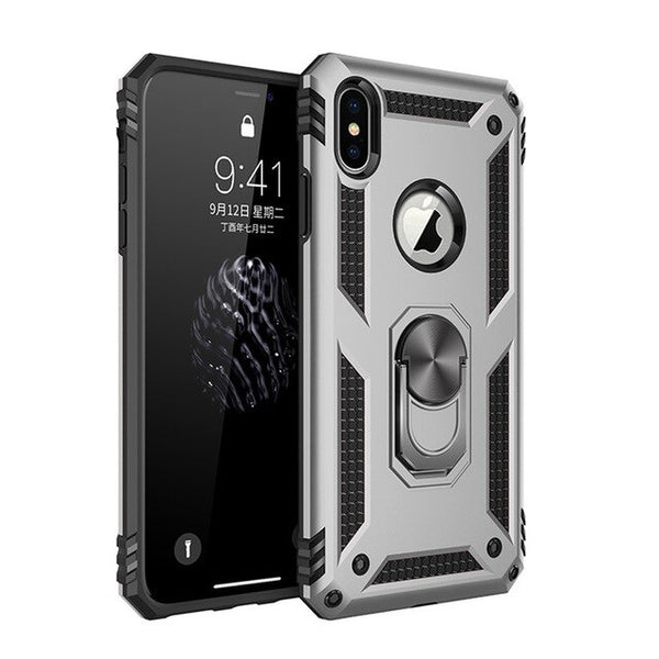 Armor Shockproof Phone Case For iphone X 8 7 6 6s Plus XS MAX XR Car Magnetic Cases Finger Ring Holder Case Cover