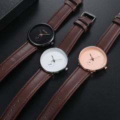 YOLAKO Men's Watch Luxurious Business Leather Belt Simple Mirror Quartz Wristwatch Mens new arrival in men wrist watches
