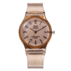 New Women Watches Roman Numeral Dial Ladies Quartz Wristwatch Transparent Jelly Color Silicone Strap Simple Clock Reloj Mujer@50