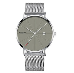 Ultra-thin Watches Classic Steel Quartz Date Wristwatch Casual Mesh Belt Masculino Relogios relojes para hombre reloj hombre