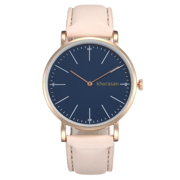 Business Women Watches Bule Dial Ladies Quartz Wristwatch Fashion Leather Strap Simple Clock Work Meeting Zegarki Damskie@50