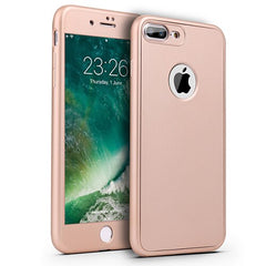 360 Full Cover Phone Case For iPhone X 8 6 6s 7 Plus 5 5s SE PC Protective Cover For iPhone 7 8 Plus Case Cover With Glass