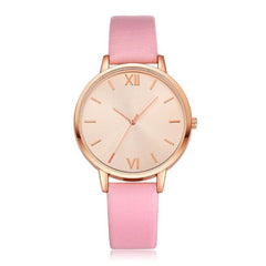 Fashion Women's Watch  Rose Gold Dial Leather Strap Wristwatch Ladies Watches Simple Casual Quartz Clock Relogio Feminino@50