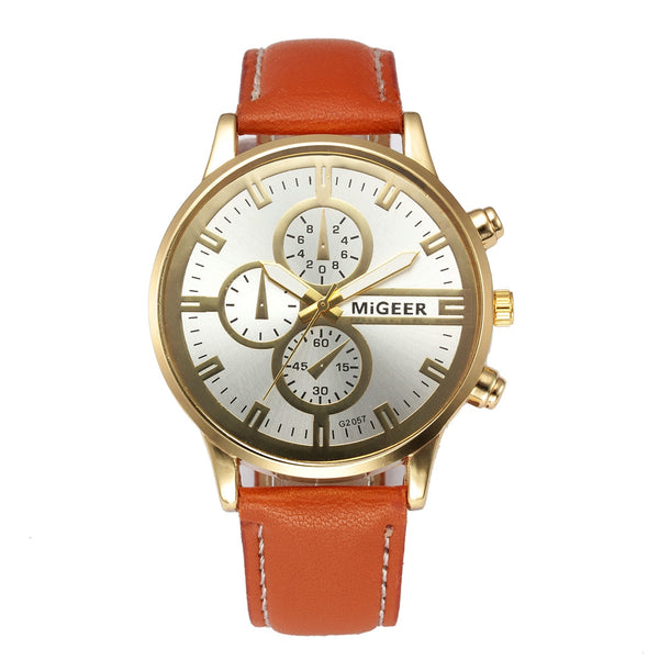 DISU Men Watch Classic Leather Strap Quartz Casual wristwatch mens watches mens 2019 clock men