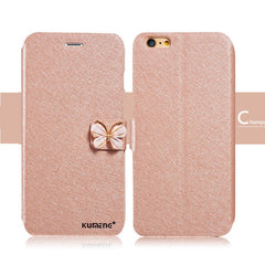 Leather Wallet Stand Flip For iPhone 11 Pro Max XR X XS Max 8 7 6 6s Plus Case Bling Diamond Butterfly bow knot Cover Slot Card