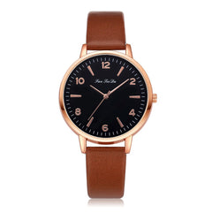 Best Selling Women Watches Black Scale Dial Ladies Simple Quartz Wristwatch Many colours Leather Strap Clock  Zegarki Damski @50