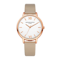 Modern Women's Watches Rose Gold Dial Fashion Ladies Quartz Wristwatch High Quality Leather Strap Casual Gift Clock Female@50