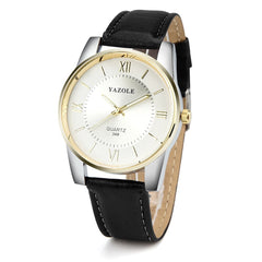 YAZOLE Men Watches 2019 Luxury Brand Stainless steel Leather Band Analog Quartz Wrist Watch Man relogio masculino orologio uomo