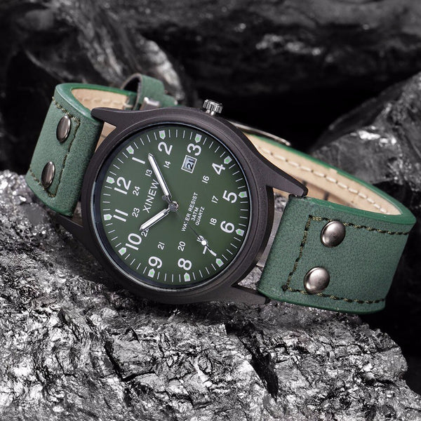 Man Watch Vintage Classic Waterproof Date Leather Strap Sport Quartz Army Wristwatch Mens Reloj Hombre 2019 Men Wristwatch Clock