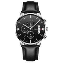 FNGEEN Man Watch Luxury Casual Quartz Waterproof Calendar Leather Belt Watches Mens 2019 Men Wristwatch Clock horloges mannen