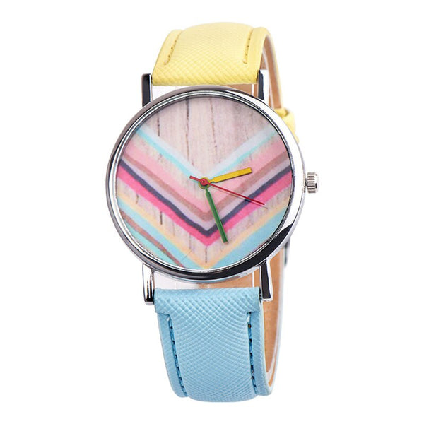 Women's Watches Bayan Kol Saaty Fashion Inverted Triangle Rainbow Pattern Watch Montre Femme Acier Inoxydable Zegarki Damskie@50