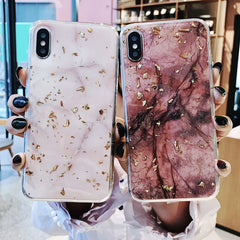 Gold Foil Bling Marble Phone Case For iPhone X Soft TPU Cover For iPhone 7 8 6 6s Plus Shining Glitter Case Coque Funda