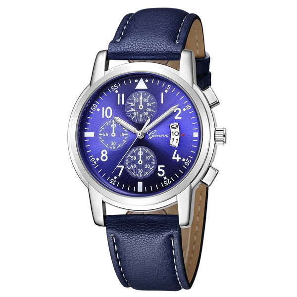 DISU Men Wrist Watch New Fashion Luxury Leather Band Analog Quartz Diamond watch man wrist watches day date mens watches