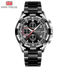 MINI FOUCS Chronograph Watches Man Clock Sport Watches For Men Fashion Rose Gold Watch Men Luxury Brand Stainless Steel Luminous