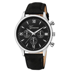 DISU Men Watches Luxury Fashion Faux Leather Blue Ray Glass Quartz Analog watch man watches mens 2019 men wristwatch