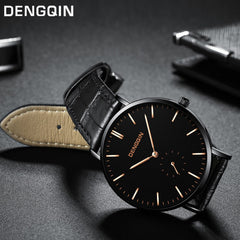 Man Wrist Watch Luxury Quartz Sport Military Stainless Steel Dial Leather Band wristwatch mens watches mens 2019 clock men