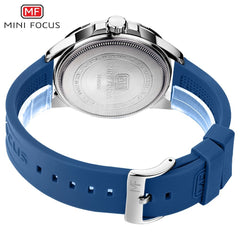 MINIFOCUS Army Military Watch Men Fashion Men's Watches Quartz Watches For Men Clock Luxury Brand Blue Rubber Strap Date Display