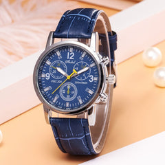 Men wrist watch Blue-ray glass neutral quartz simulates epidermal Leather Strap Wristwatch Mens Reloj Hombre 2019 orologio uomo