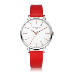 Hot Sale Women Watches Silver Border Scale Disc Ladies Quartz Wristwatch Solid Color Leather Strap Clock Fashion Reloj Mujer@50