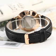 Business Women Watches Bule Dial Ladies Quartz Wristwatch Fashion Leather Strap Simple Clock Work Meeting Zegarki Damskie@50
